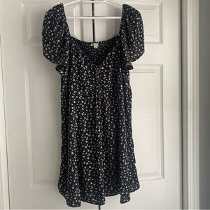 American Eagle Black & White Ditsy Floral Dress, size XXL